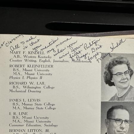 Inscription in Page's Yearbook